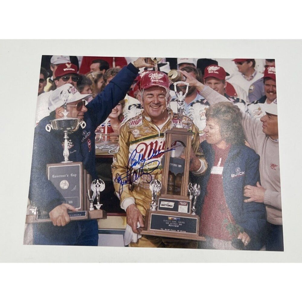 Bobby Allison & Judy Signed NASCAR Racing Victory Photo 11X14